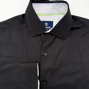 Tom Baine Slim Fit Performance Men's Long Sleeve Solid Black‎ S Button Up